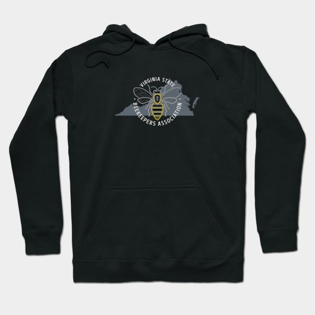 VSBA LOGO WHITE LETTERING Hoodie by Virginia State Beekeepers